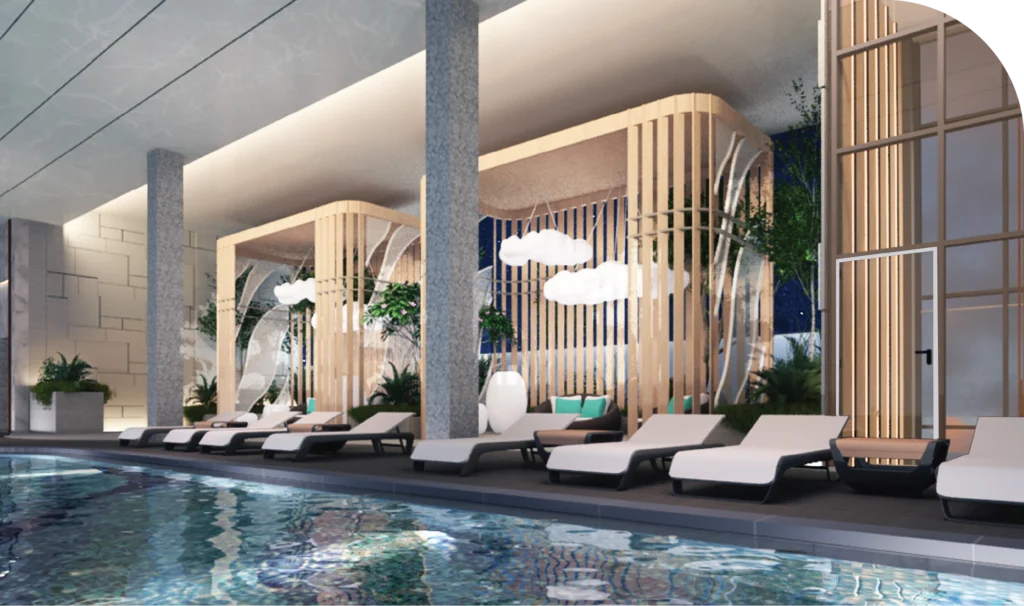 Sky pool deck render at Golden Crown Residence, Kuala Lumpur