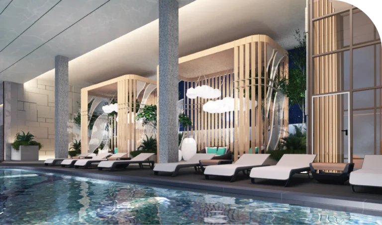 Sky pool deck render at Golden Crown Residence, Kuala Lumpur