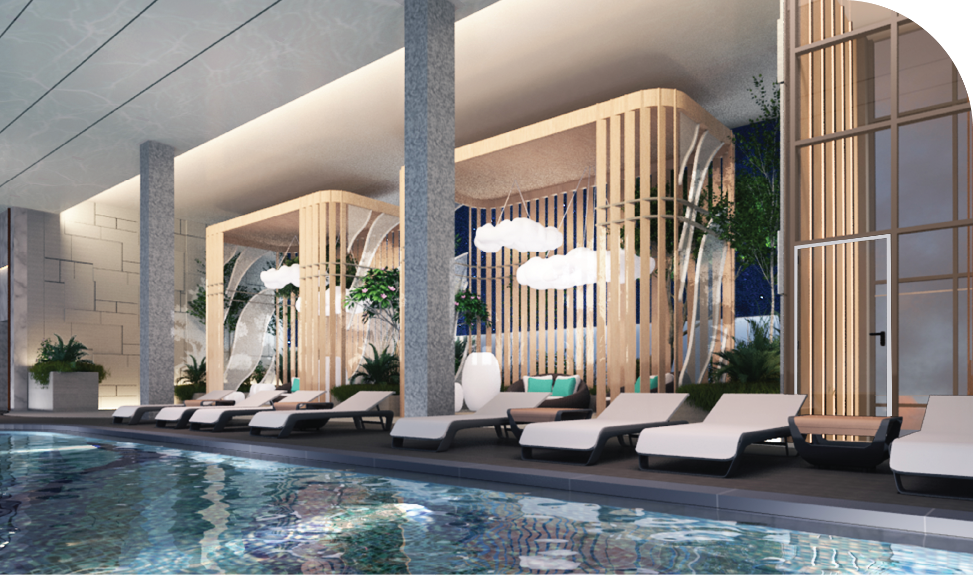 Sky pool deck render