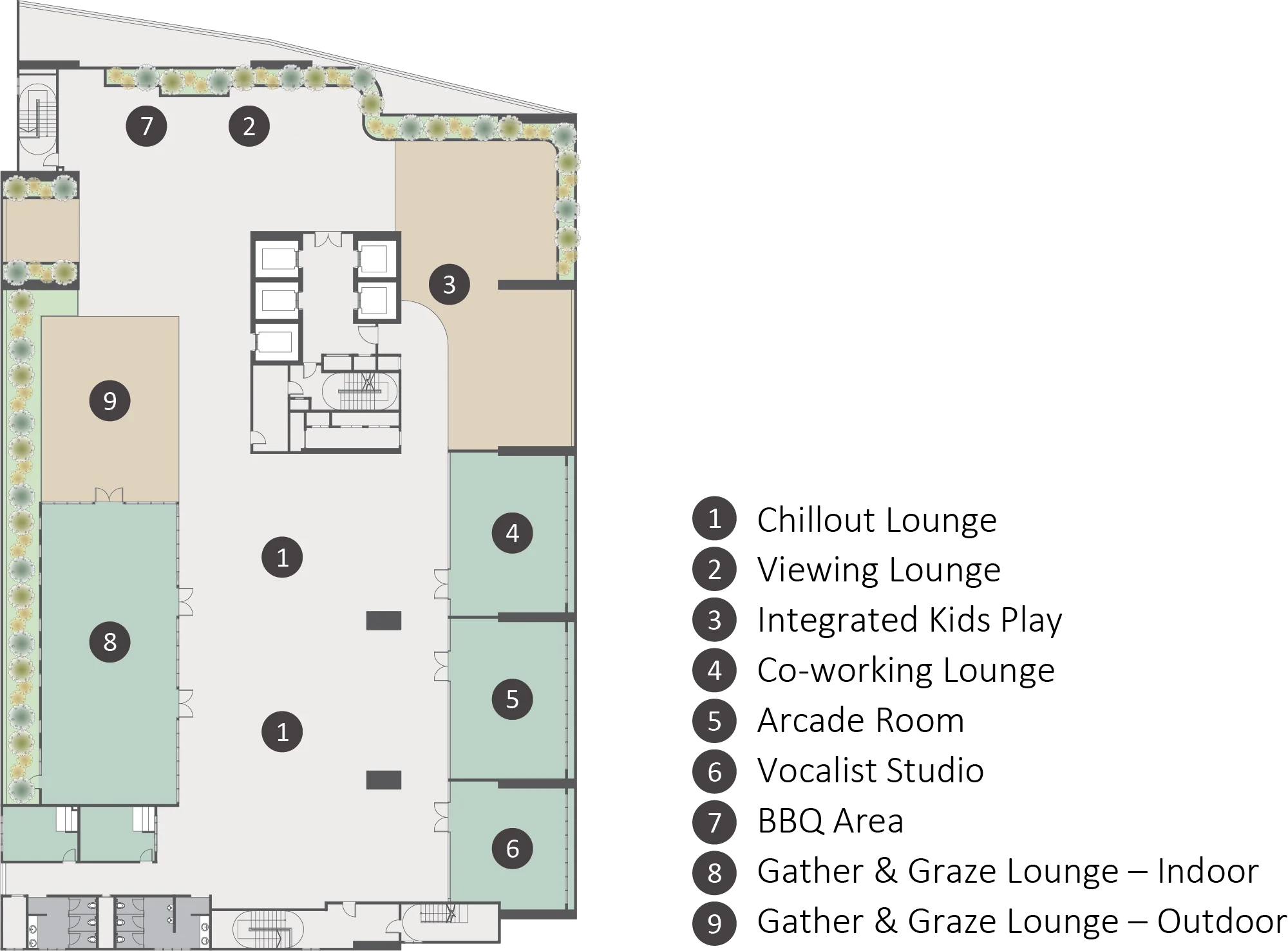 G'Vinton, George Town: Level 10 facilities plan
