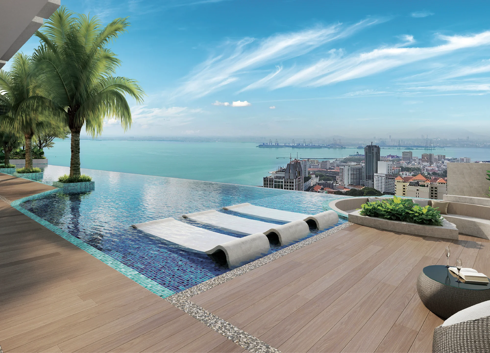 G'Vinton, George Town: infinity pool facing the sea, artist's impression