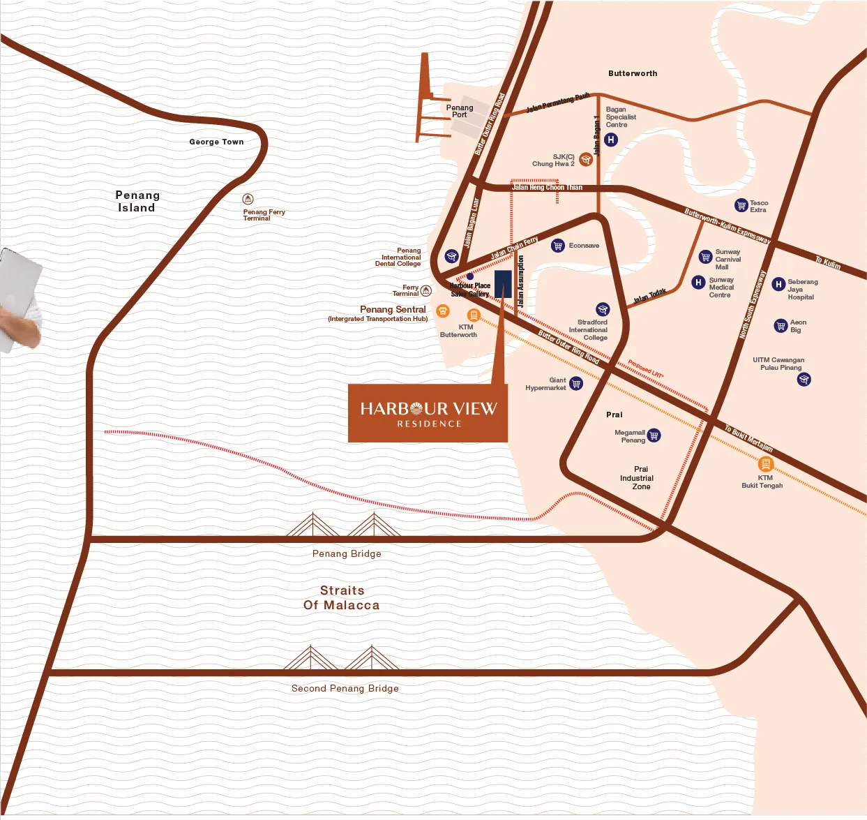 Harbour View Residence, Butterworth: location map
