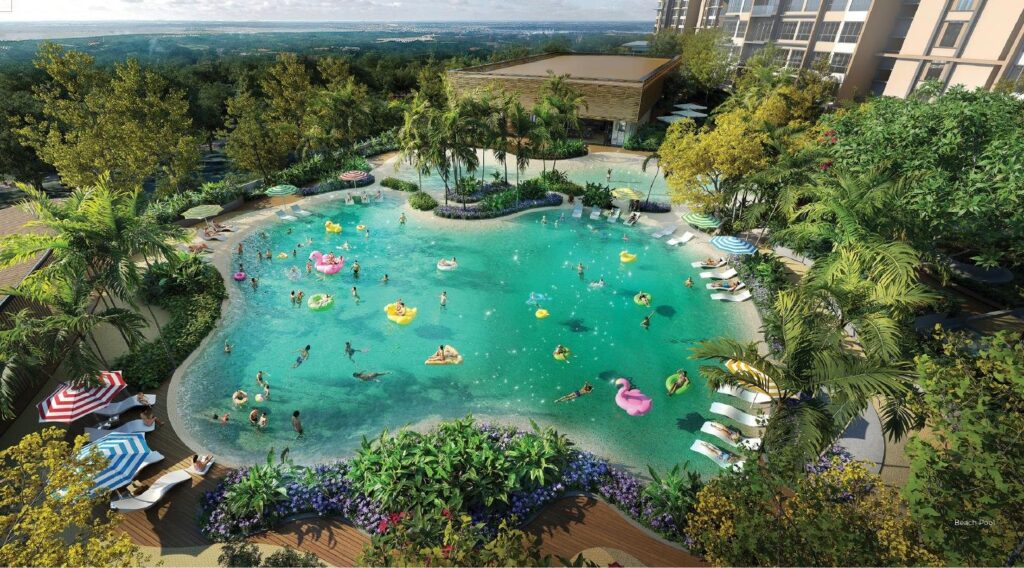 Hillview @ Senibong Cove beach pool, artist's impression