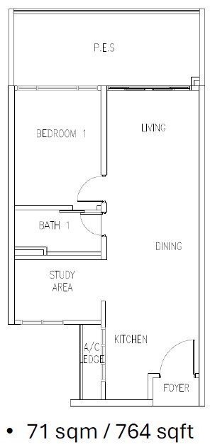 Hillview @ Senibong Cove floor plan, Type A1a