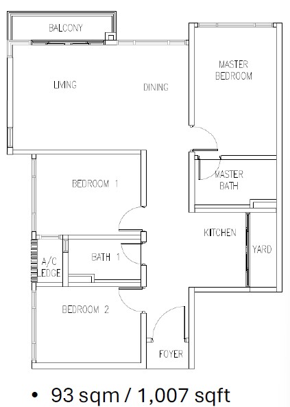 Hillview @ Senibong Cove floor plan, Type C1