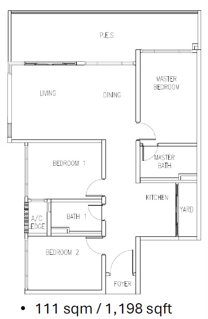 Hillview @ Senibong Cove floor plan, Type C1a