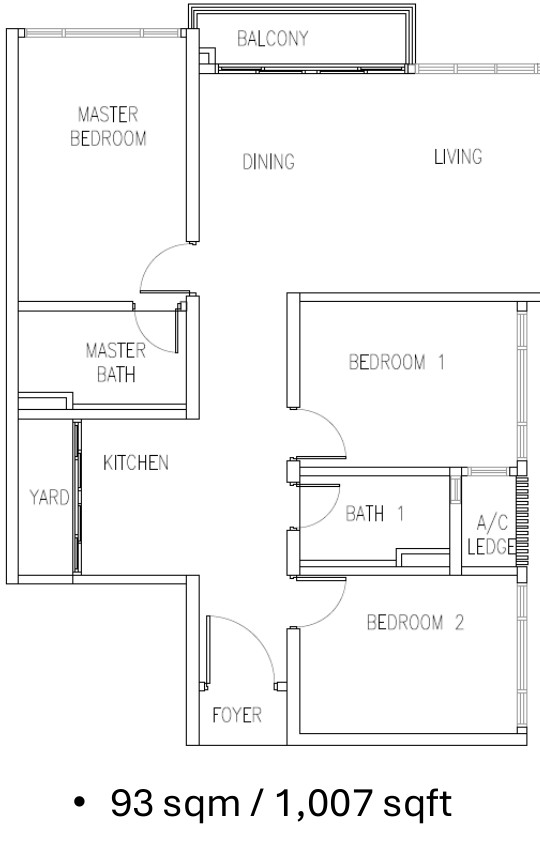 Hillview @ Senibong Cove floor plan, Type C1b