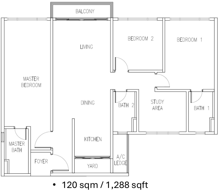 Hillview @ Senibong Cove floor plan, Type D2