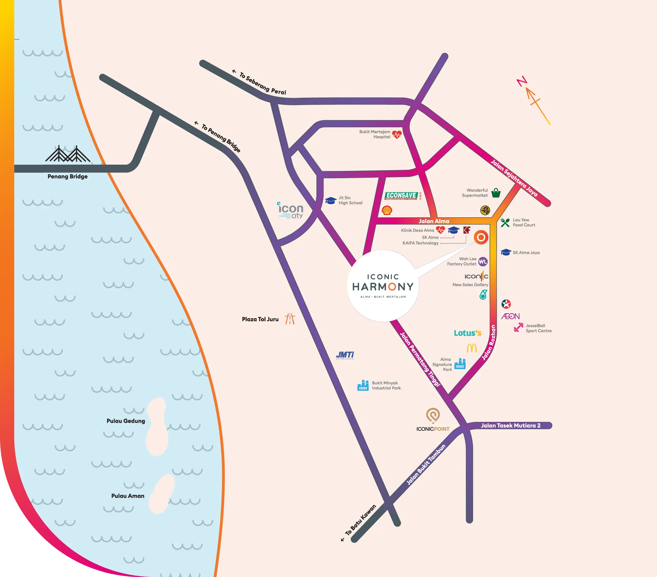 Iconic Harmony, Alma, Bukit Mertajam: location map
