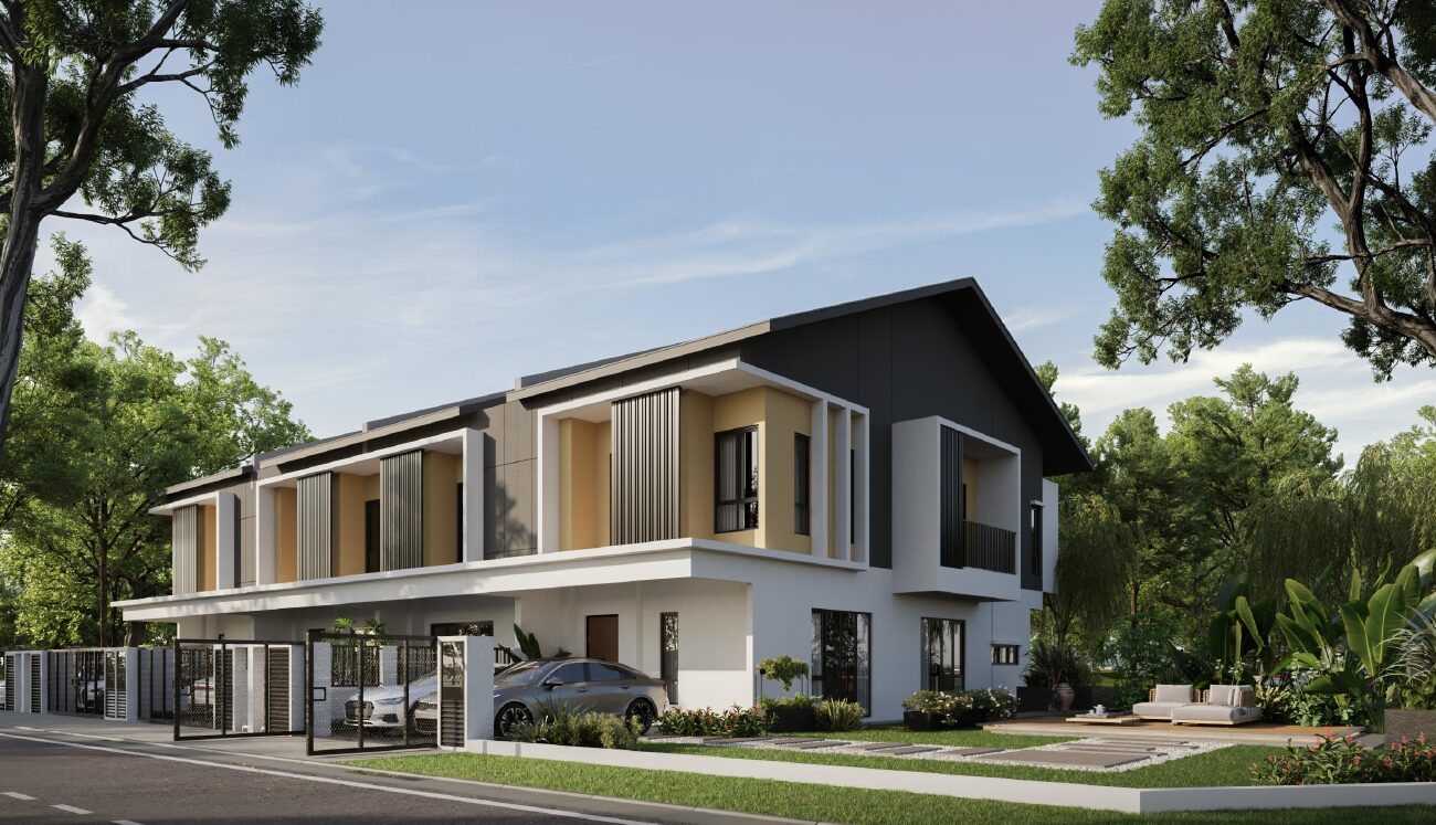 Estuari Parkhomes Type A2 2-storey corner terrace, artist's impression