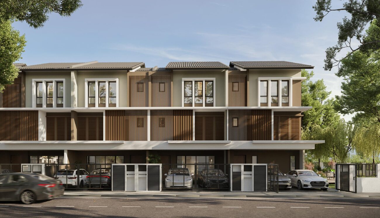 Estuari Parkhomes Type A3 3-storey terrace, artist's impression