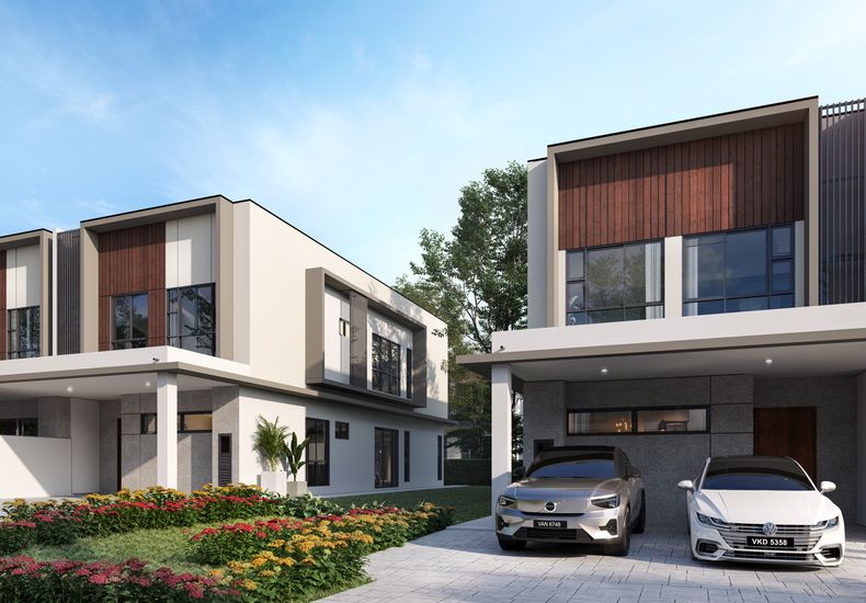 Kew Green Fir two-storey link house render