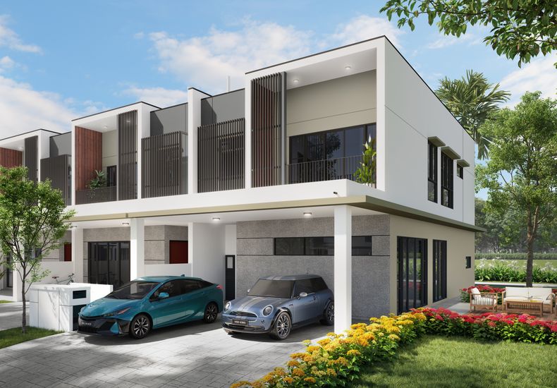 Kew Green Palm two-storey link house render