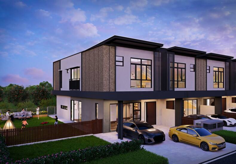 Kew Woods Maple two-storey link house render