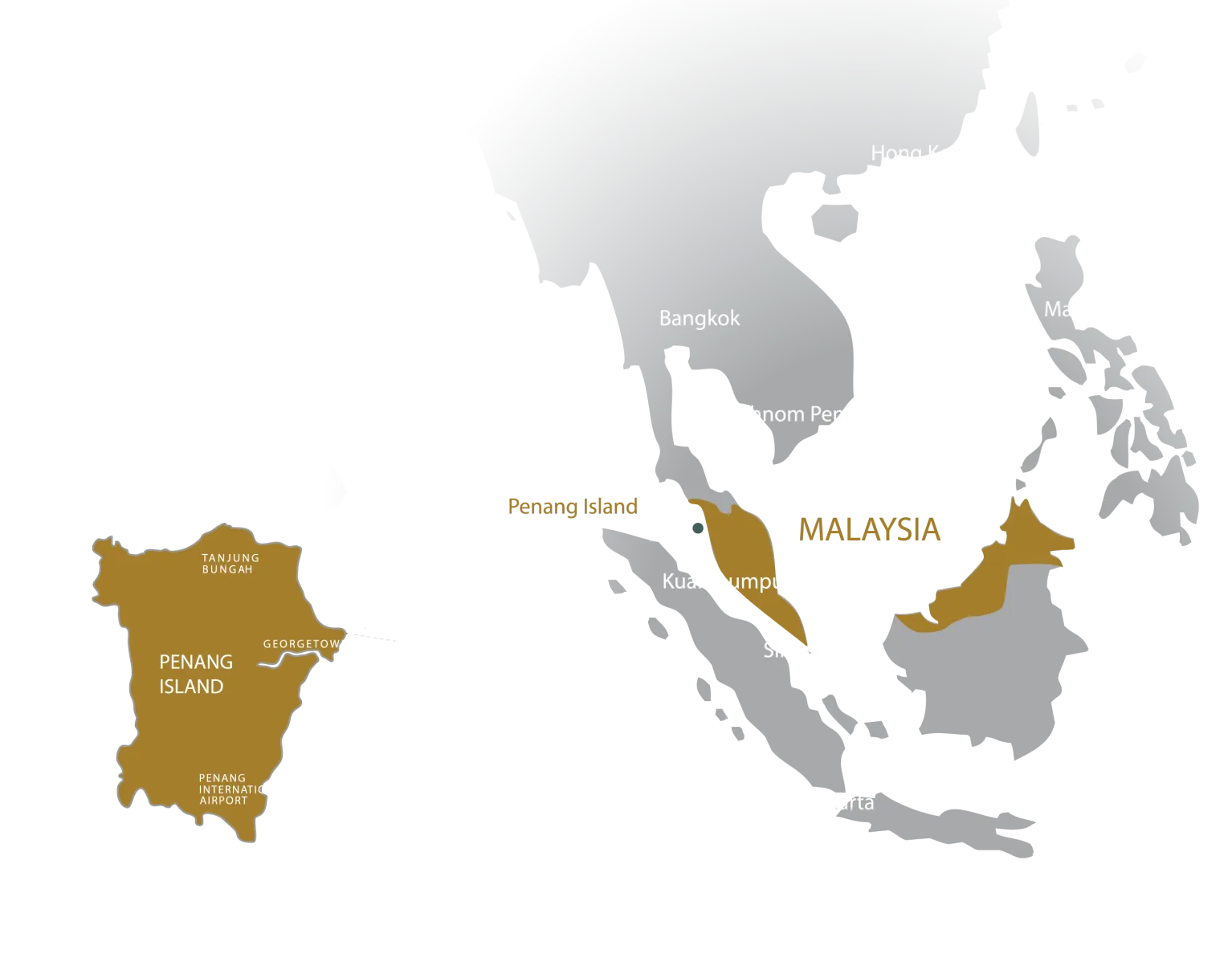 Lumina Residence, George Town: map showing Penang Island in the region