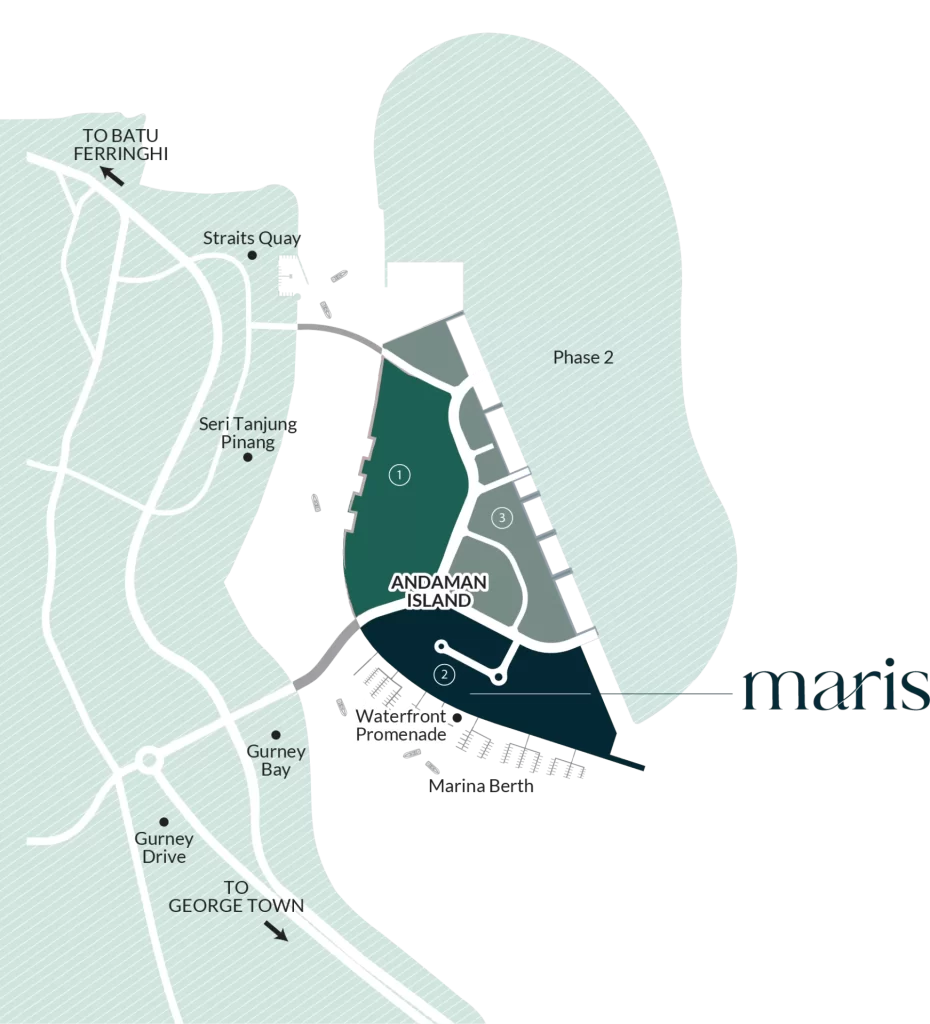 Maris, Andaman Island, Penang: map of the Andaman districts