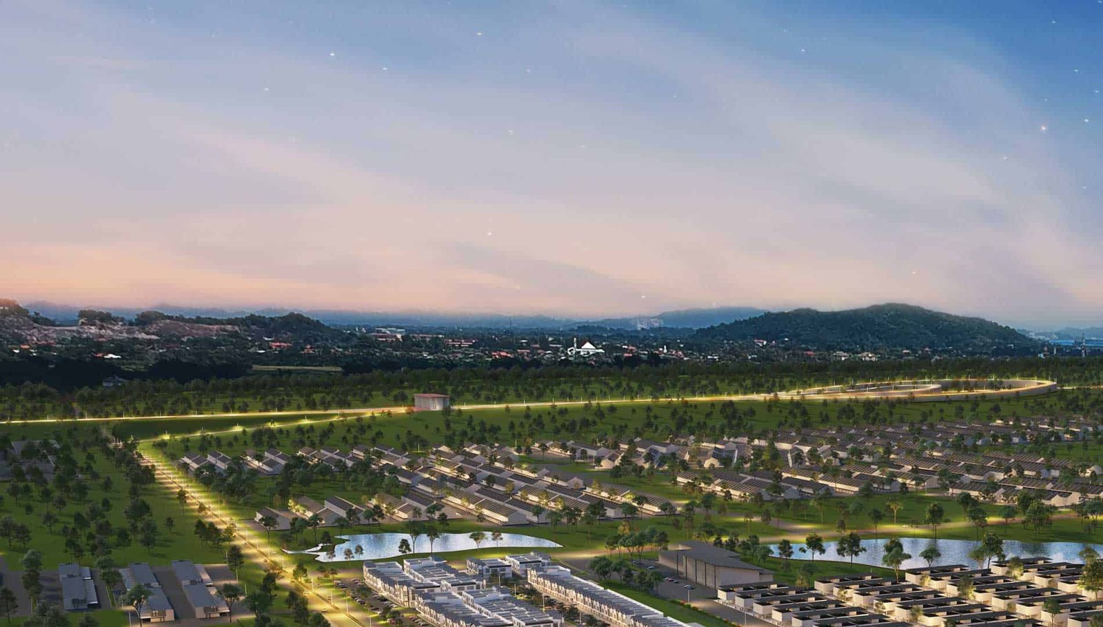 Aerial impression of the Meridin East township
