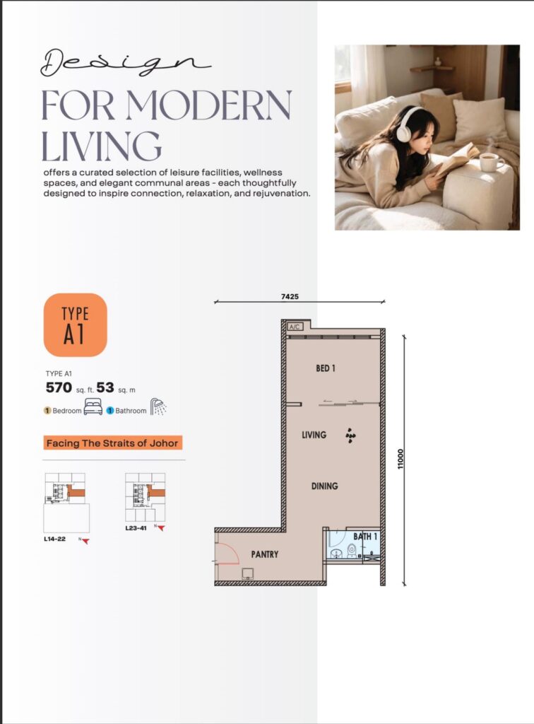 One Heritage floor plan, Type A1