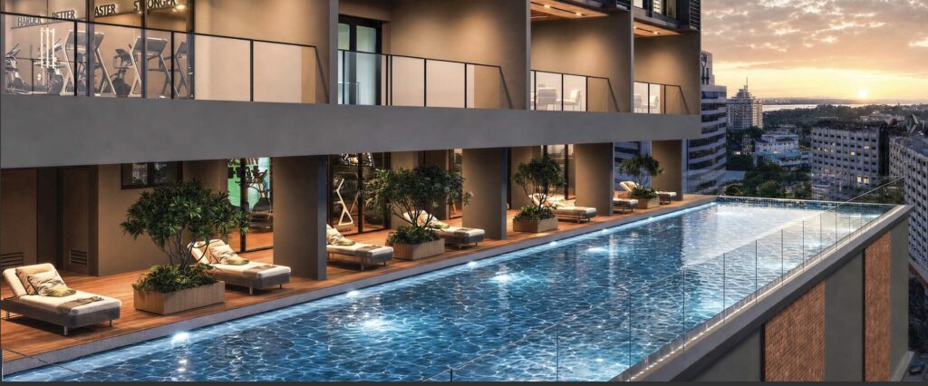 One Heritage infinity pool and gym