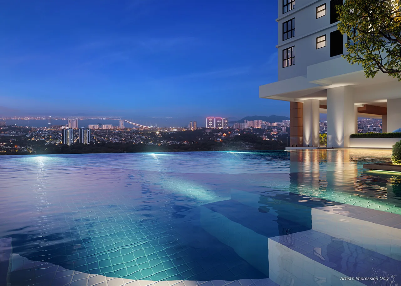 Pinnacle Bukit Gambier, Gelugor: infinity pool, artist's impression
