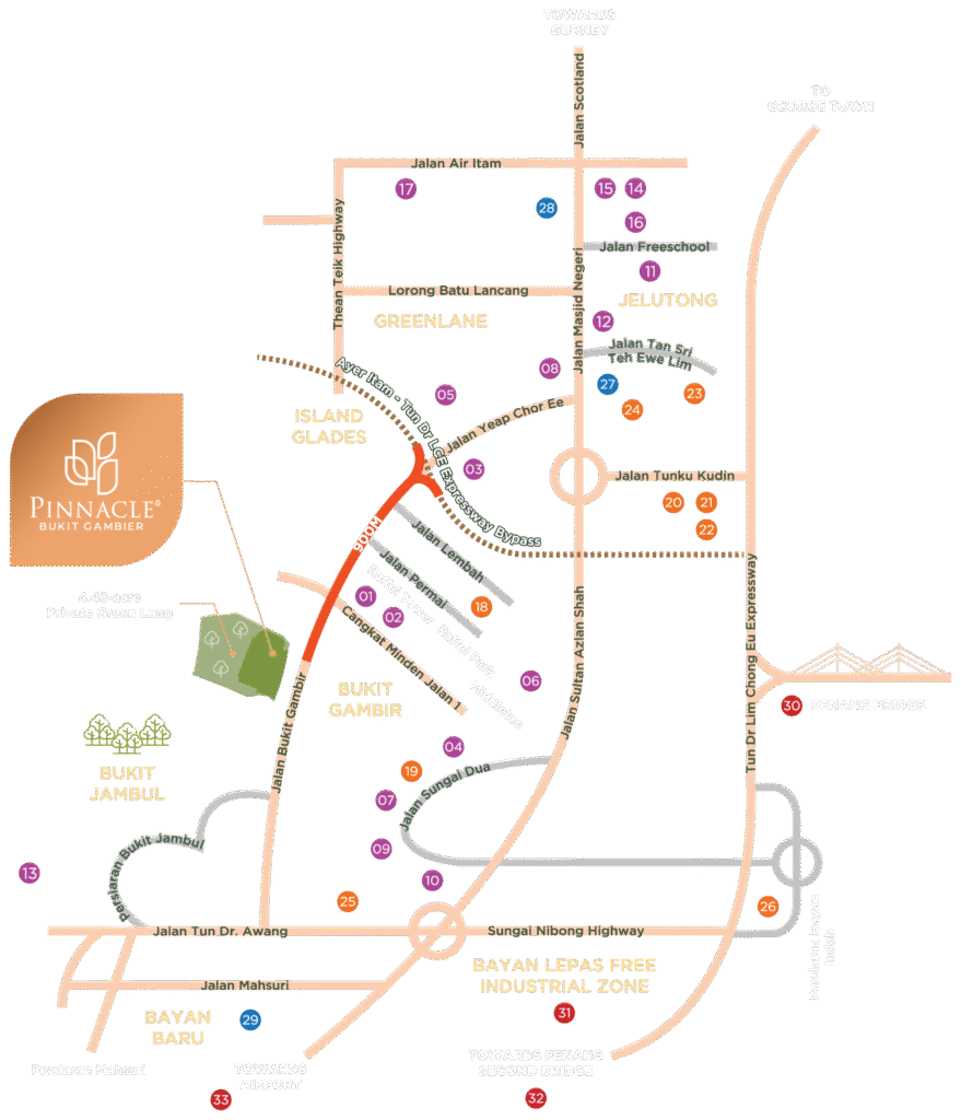 Pinnacle Bukit Gambier, Gelugor: location map