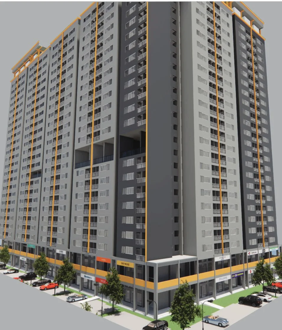 Residensi Rambai Indah, Bukit Mertajam: artist's impression of the tower with shops at street level