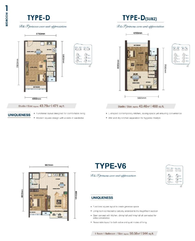 R&F Princess Cove Phase 2 (Seine Region) floor plan, Types D, D(sub2), V6