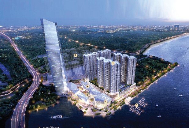 R&F Princess Cove Phase 2 Seine Region towers by the Straits of Johor, artist's impression