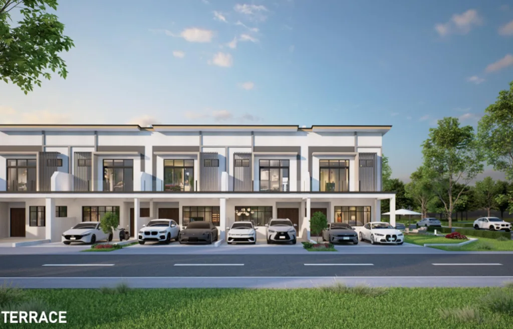 Riveria Garden Aluna double-storey terrace houses render