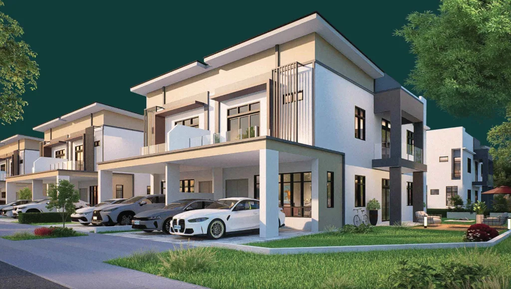 Riveria Garden Elora double-storey cluster house, corner view