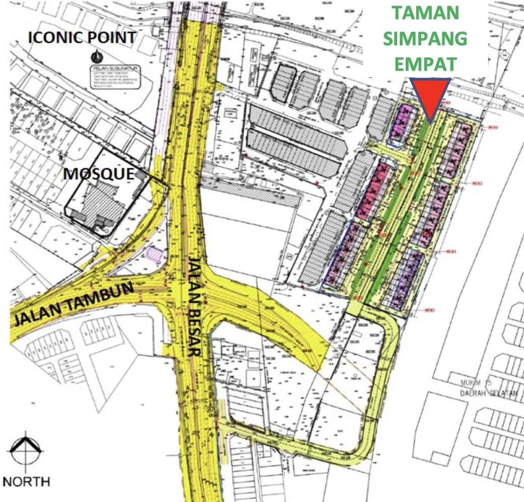 SA Terraces, Simpang Ampat: location plan near Jalan Besar and Jalan Tambun