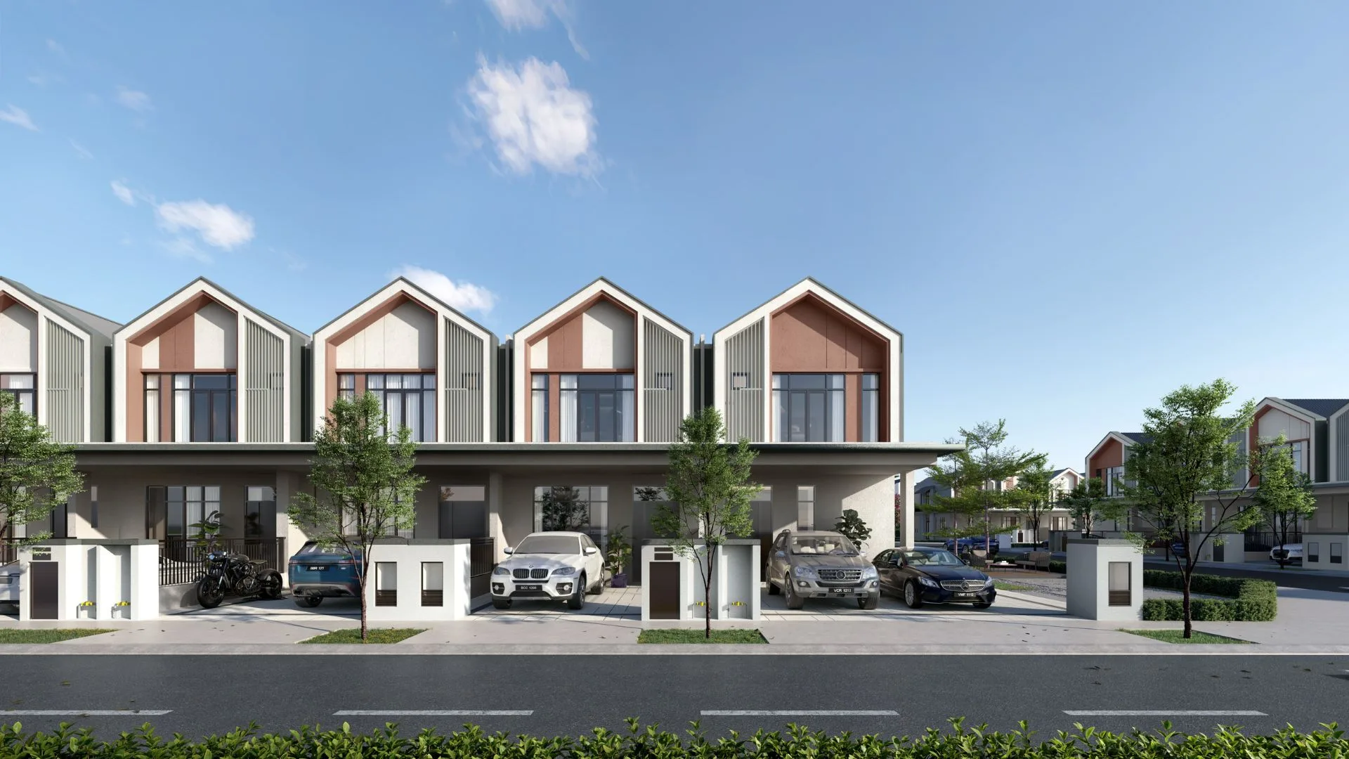 Sanubari two-storey terrace street render