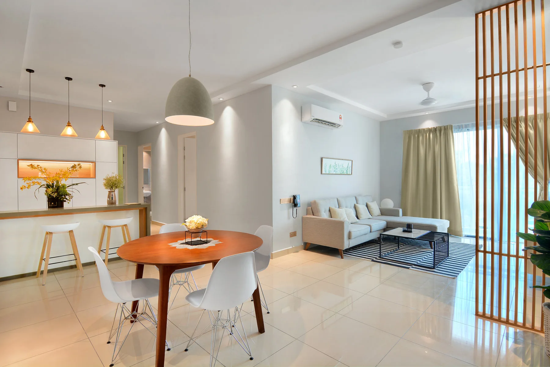 Scots Pavilion, George Town: show unit living and dining, 1,331 sq ft layout