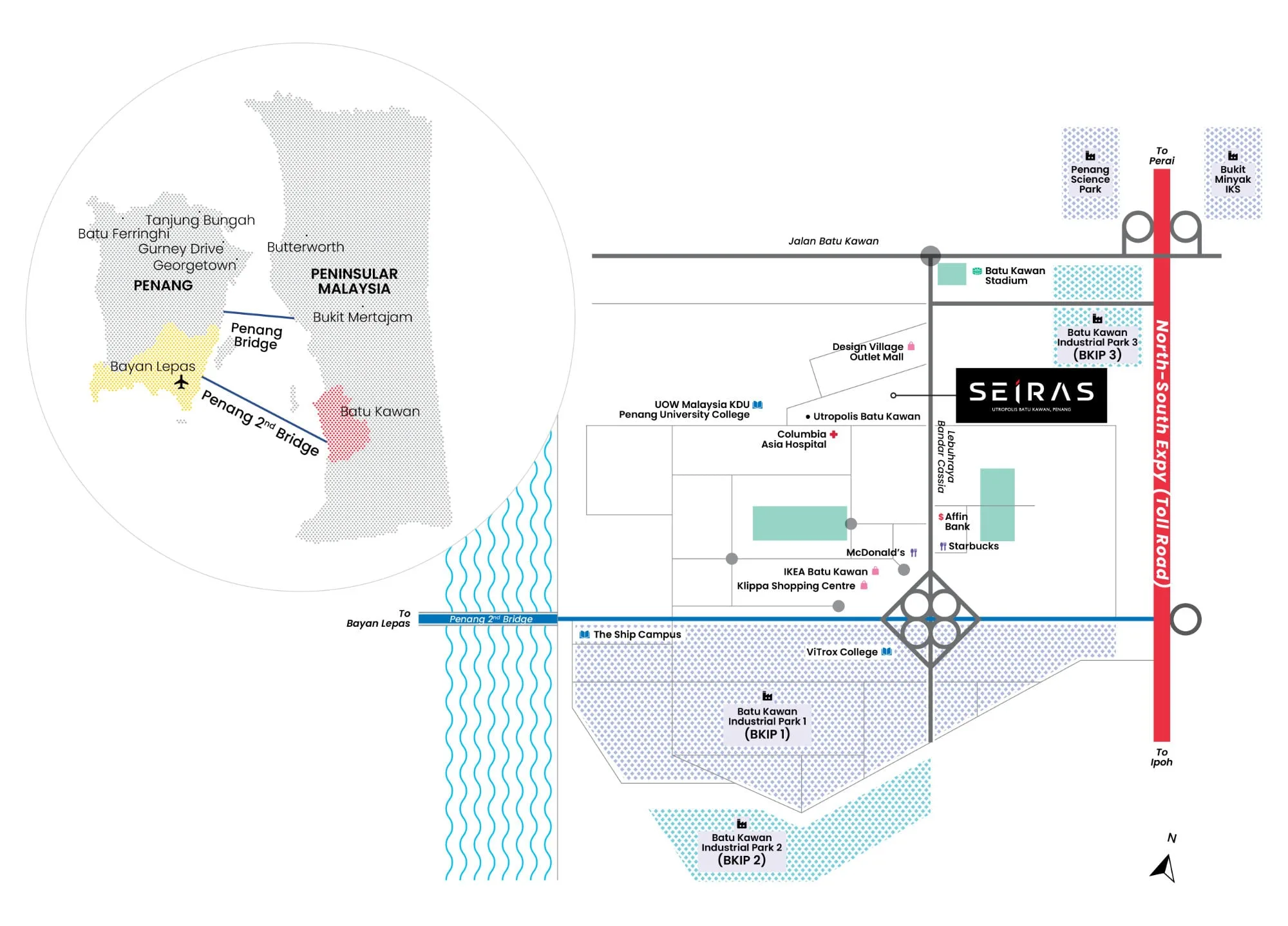 Seiras Residences, Batu Kawan: location map in Utropolis Batu Kawan