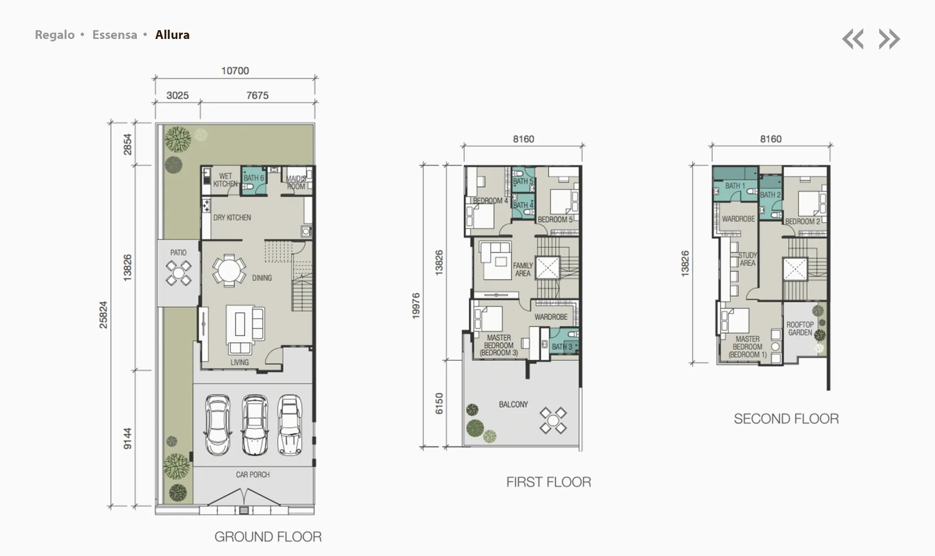 Sentrino, Bukit Mertajam: Allura 3-storey semi-detached floor plan