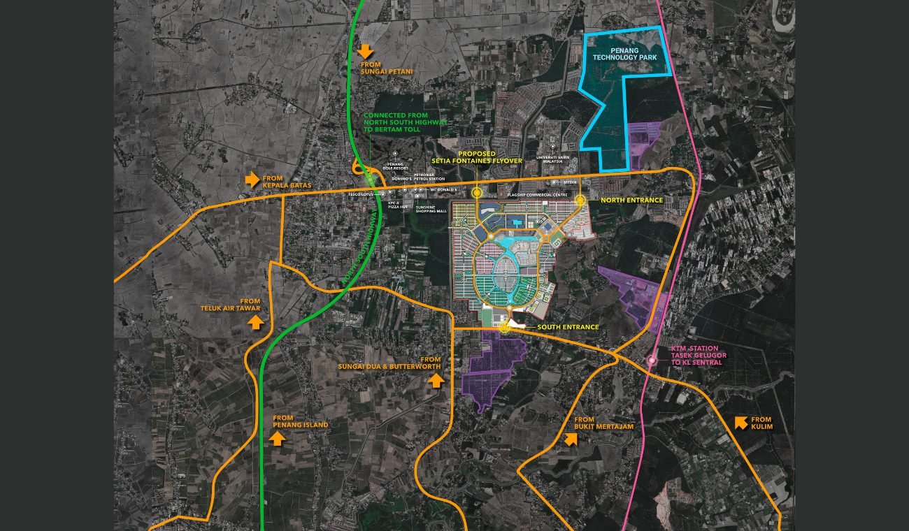 Setia Fontaines, Bertam: location map of the township in Bertam, Kepala Batas