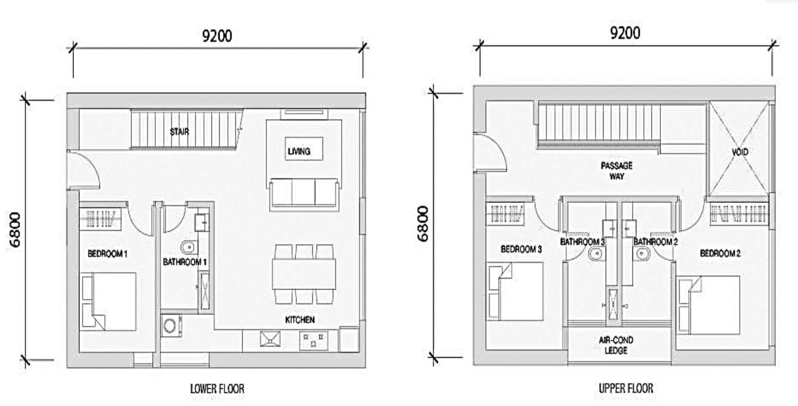 Setia Sky 88 3-bedroom duplex floor plan