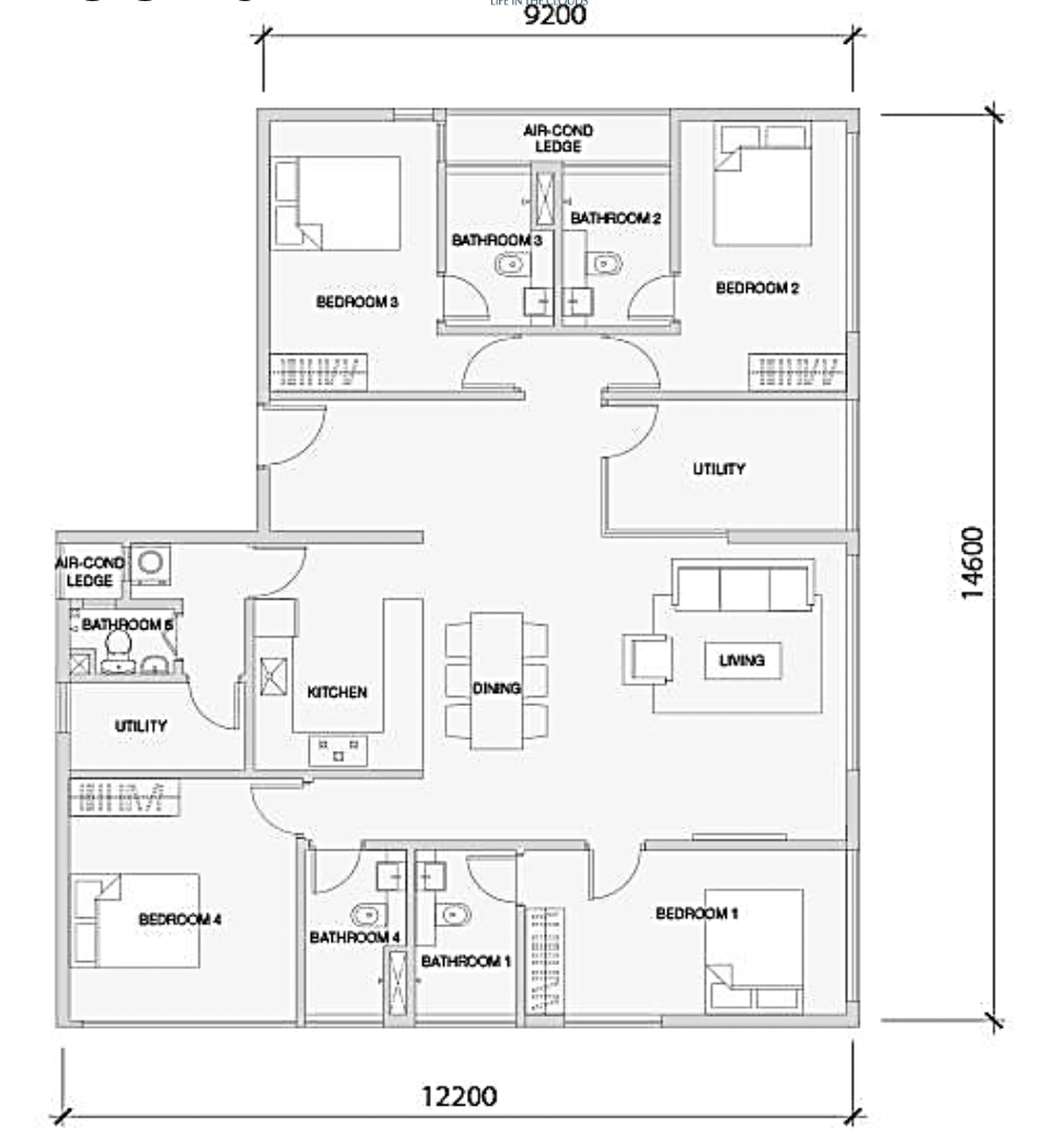 Setia Sky 88 4+1 bedroom floor plan