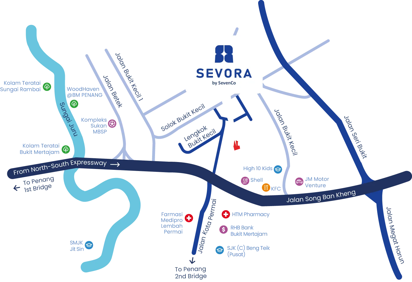 Sevora, Bukit Mertajam: location map