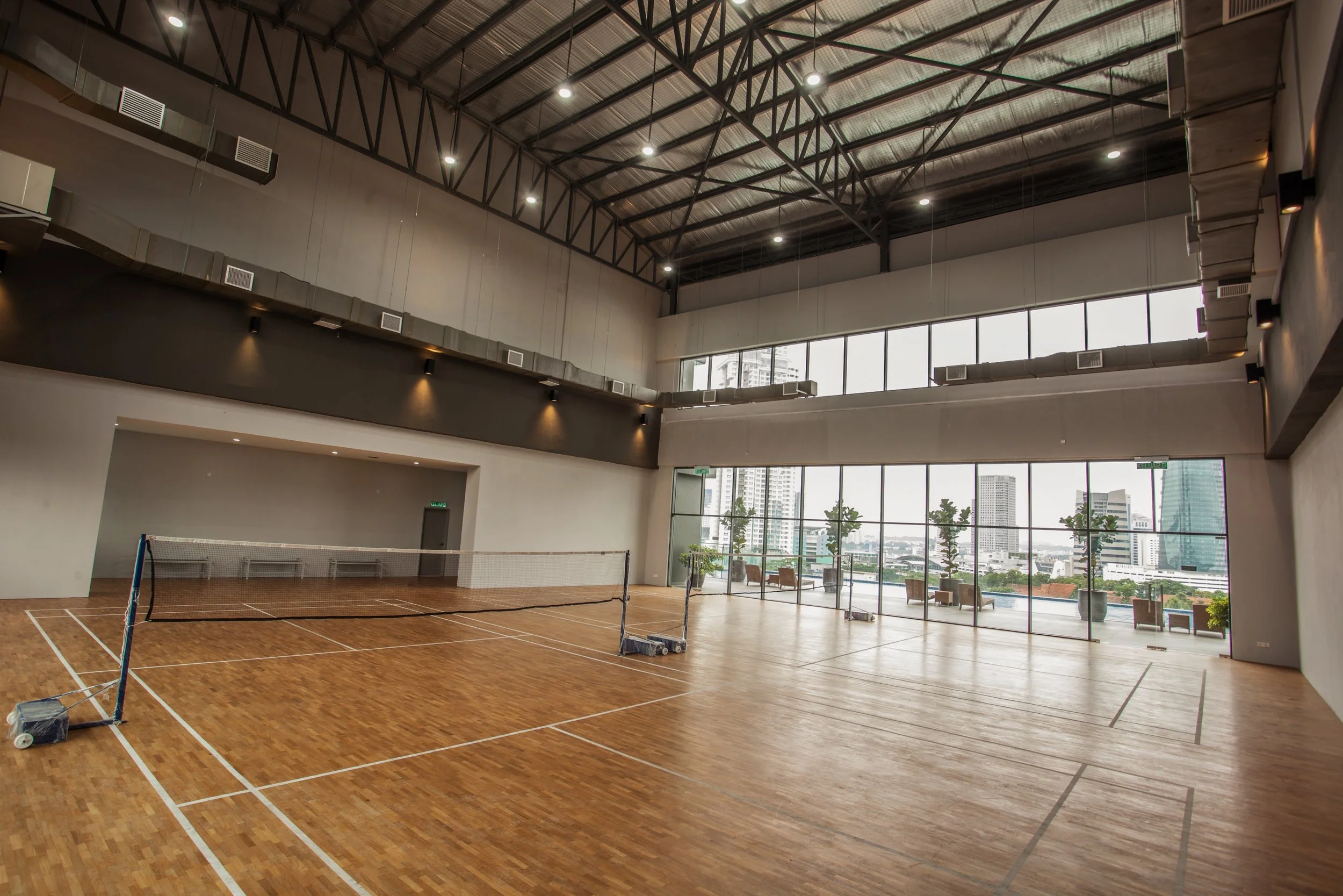 Indoor badminton court at SKS Pavillion Residences
