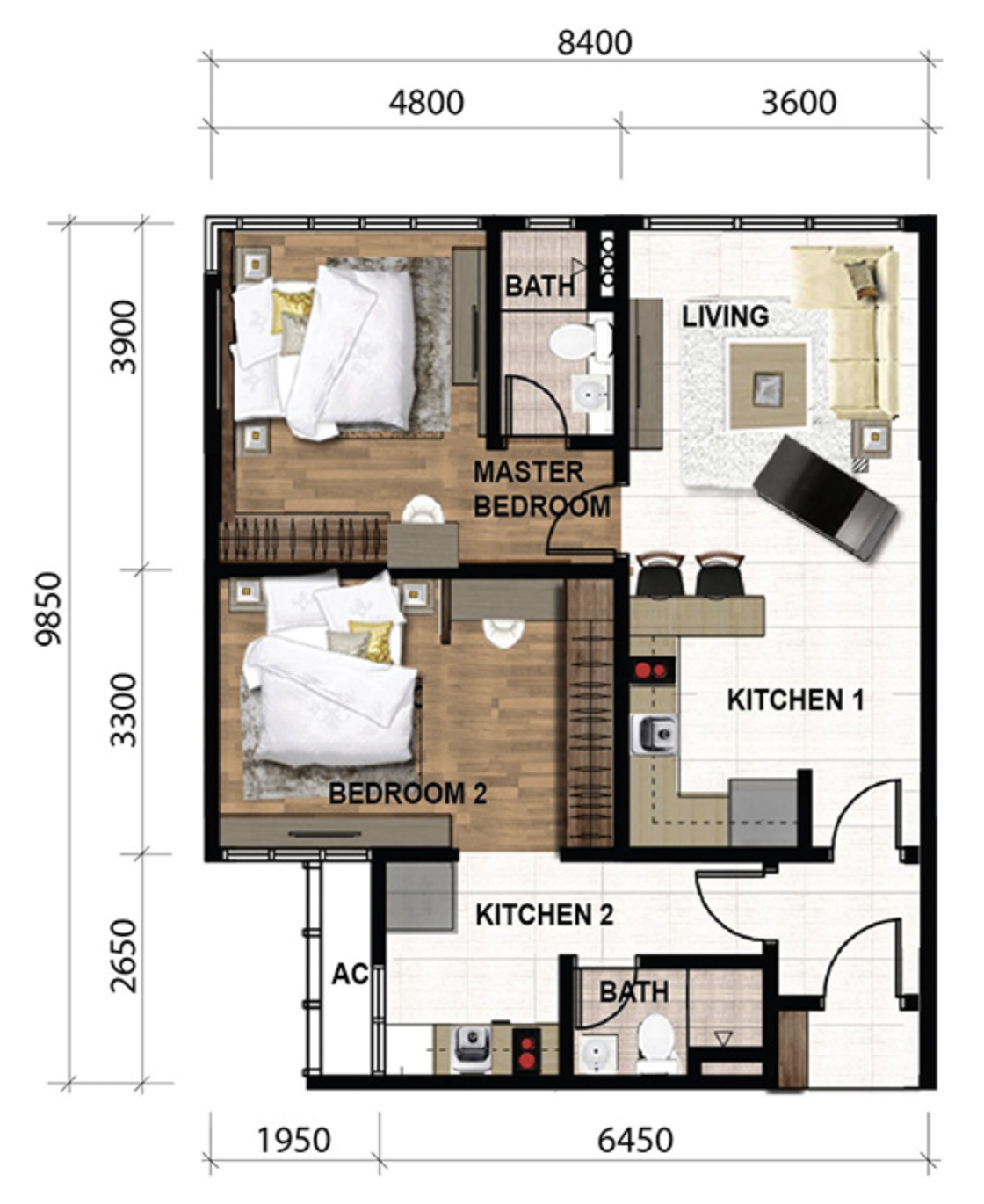 SKS Pavillion Type C dual-key floor plan
