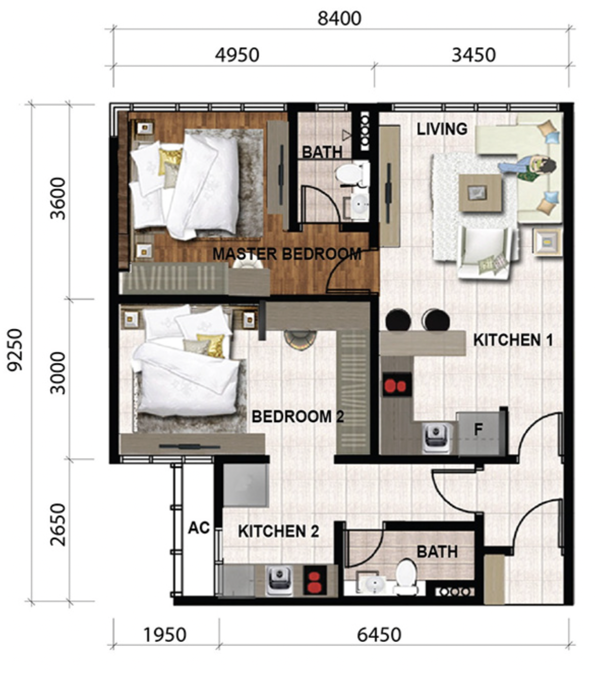 SKS Pavillion Type D dual-key floor plan