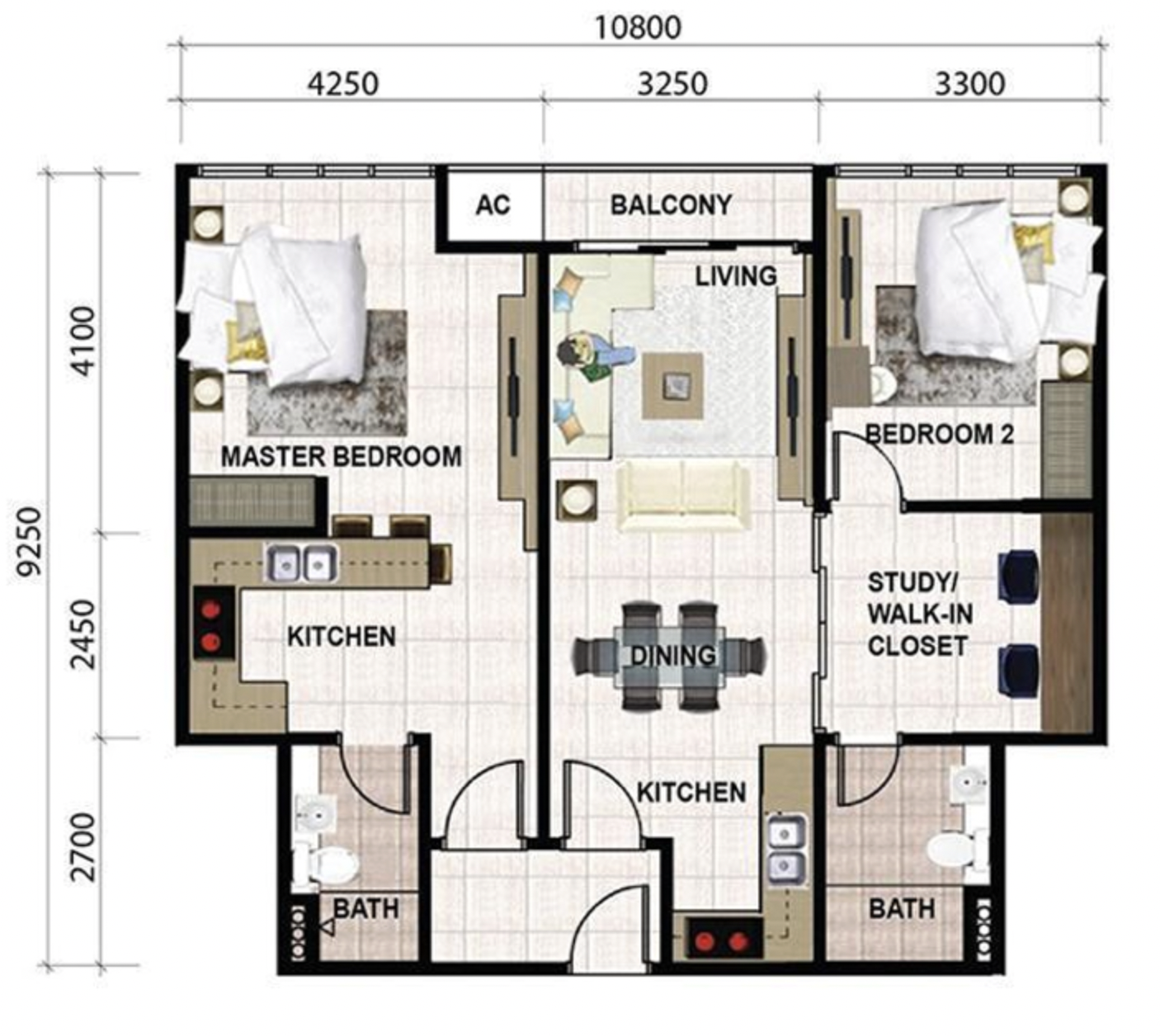 SKS Pavillion Type E dual-key floor plan