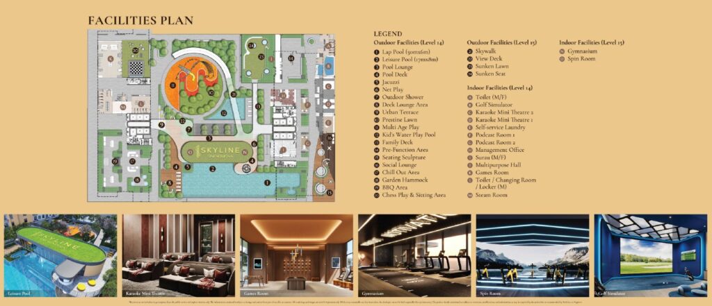 Skyline One Sentosa facilities plan, Levels 14 and 15