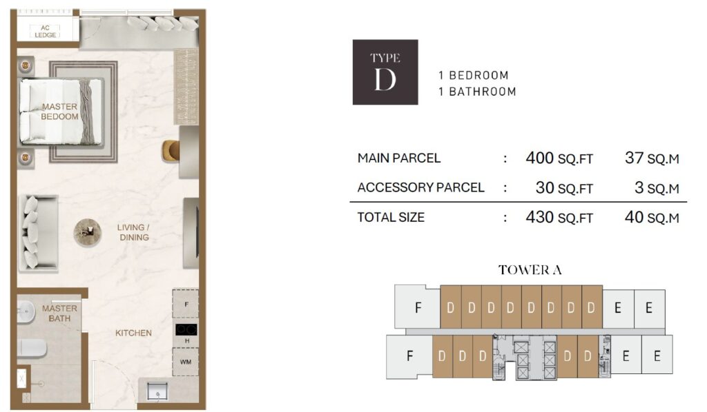 Skyline One Sentosa floor plan, Type D