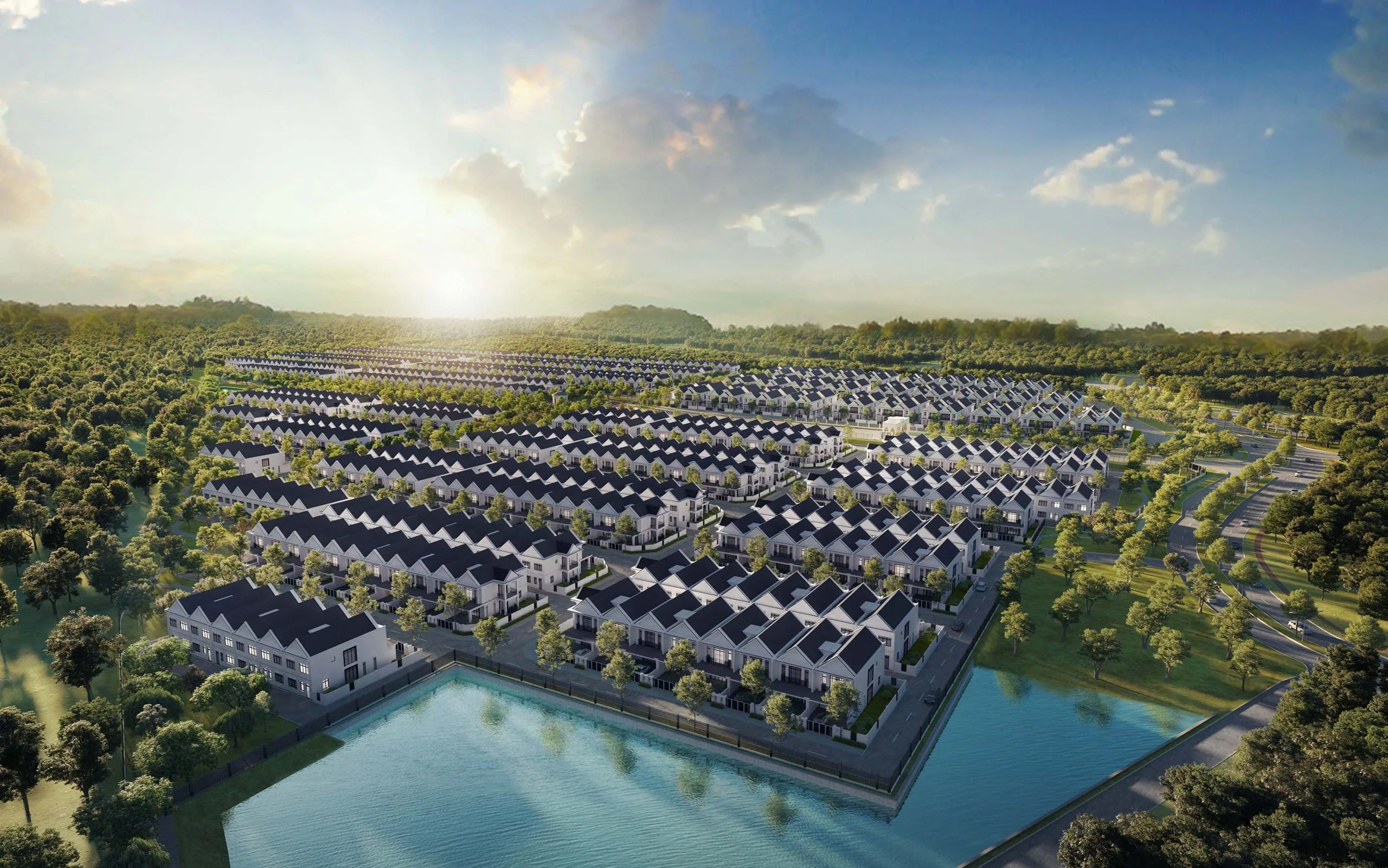 Aerial impression of South Hills at Bandar Baru Seri Alam