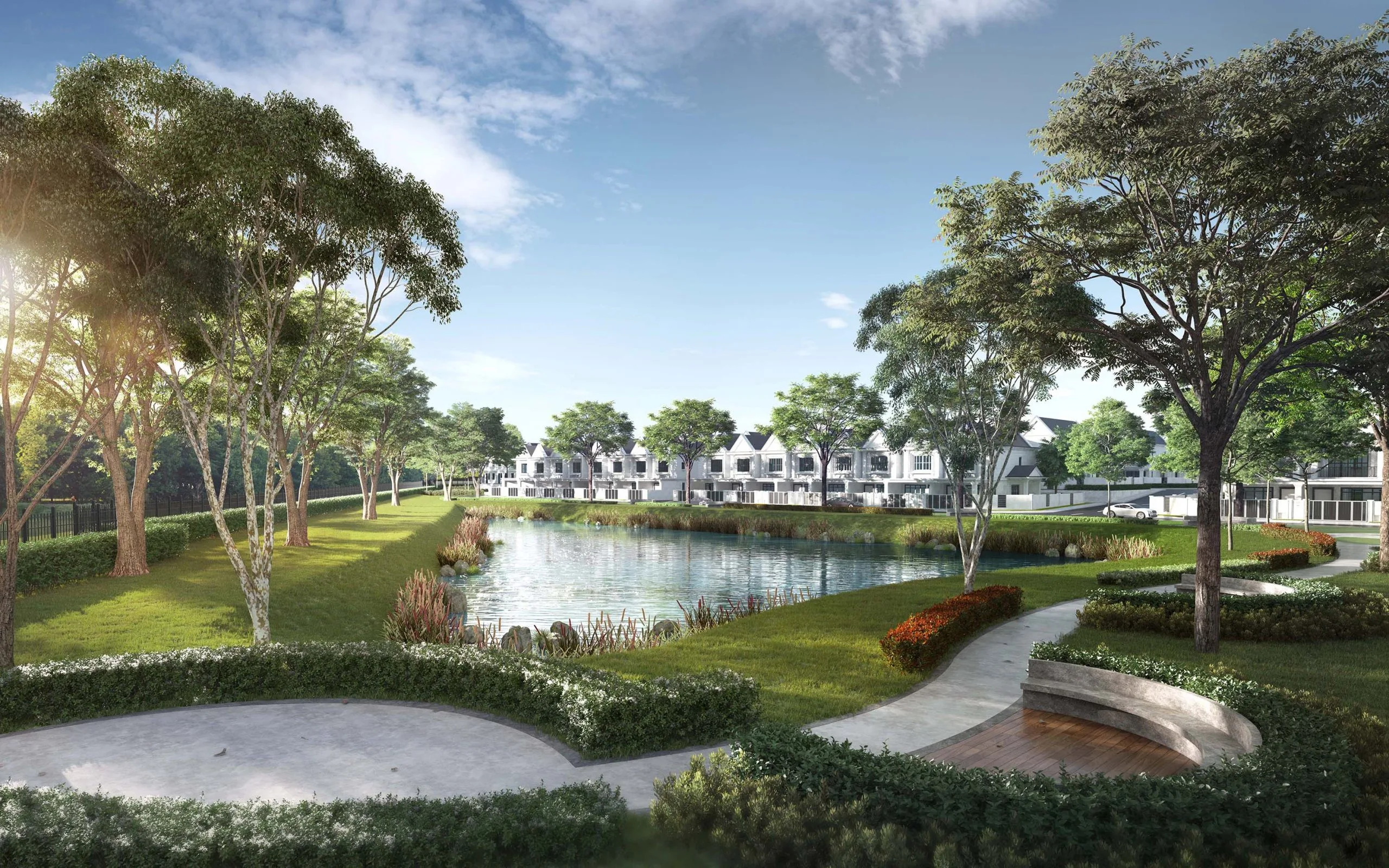 Landscaped pond at South Hills Seri Alam