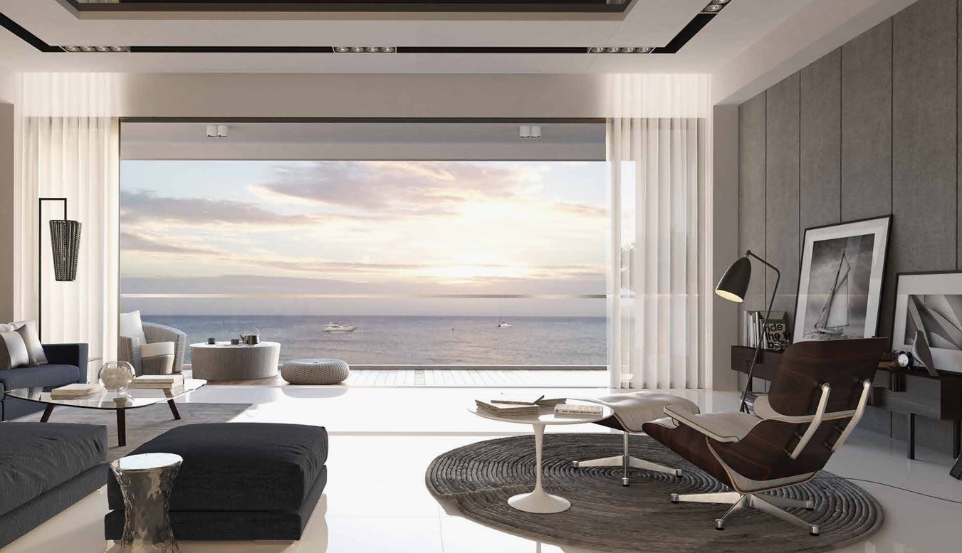 Southern Marina Residences sea-view living room (artist impression)