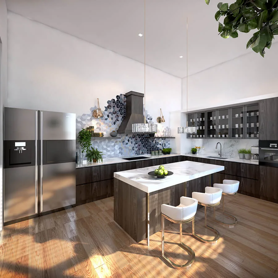 Shared gourmet kitchen at Space Residency