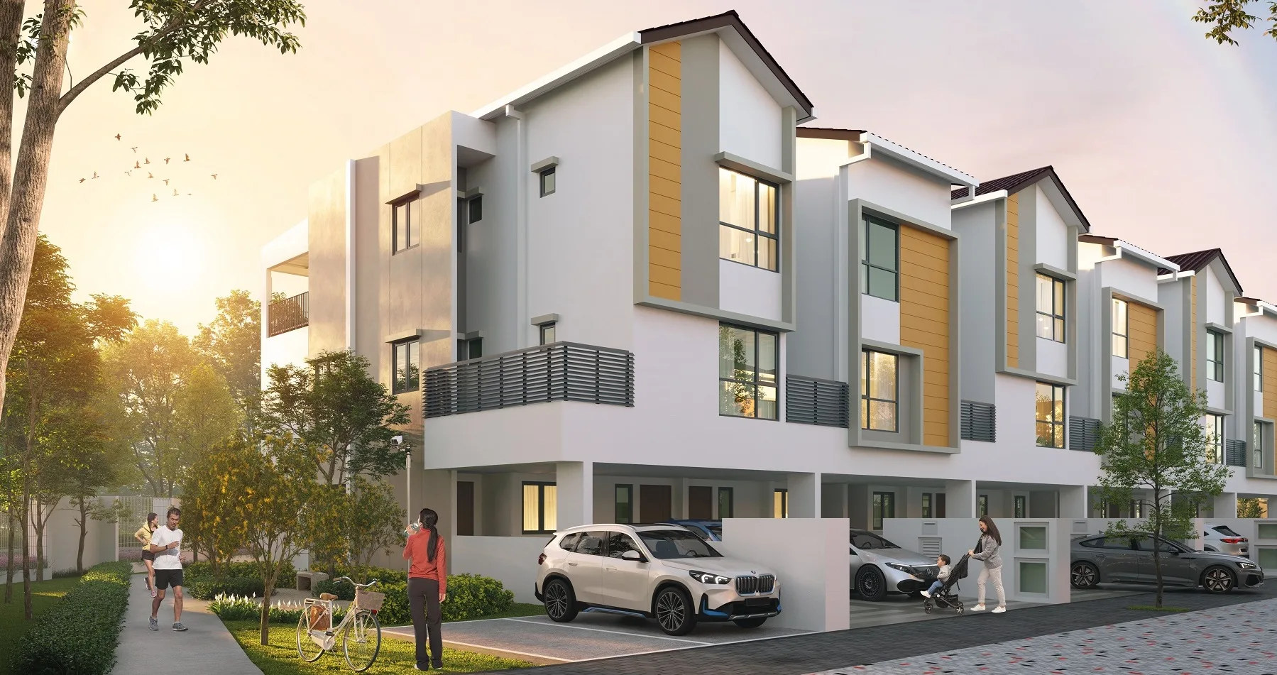 Serene Villas, Bukit Mertajam: artist's impression of the townhouse facade